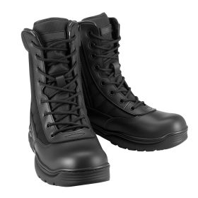 Men's Military Tactical Boots, 8 inch Combat Hiking Work Boots, Lightweight & Breathable Side Zipper Mens Motorcycle Interceptor Trooper Boot (Shoe Size: US 9.5, size: 8 inch)