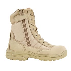 Men's Military Tactical Boots, 8 inch Combat Hiking Work Boots, Lightweight & Breathable Side Zipper Motorcycle Interceptor Trooper Boot (Shoe Size: US 11)